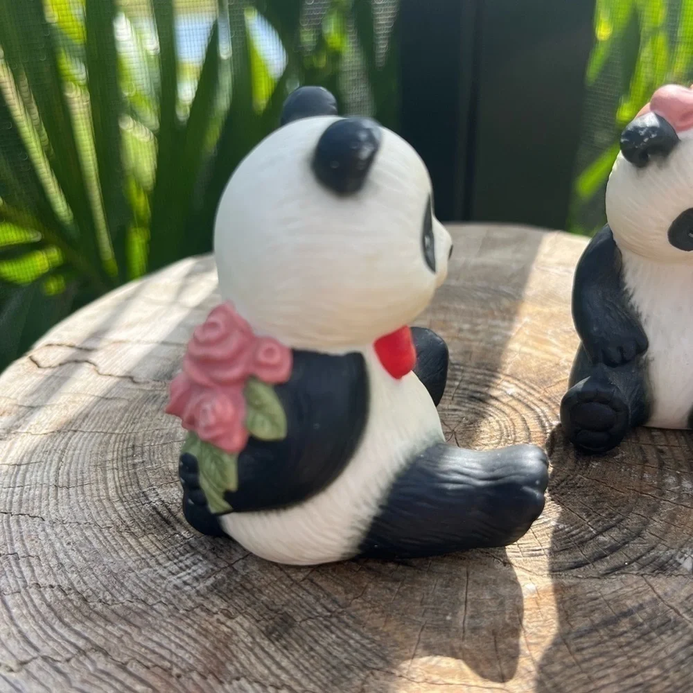 Vintage 1990 Avon Source of Fine Collectibles Ceramic Panda Bears